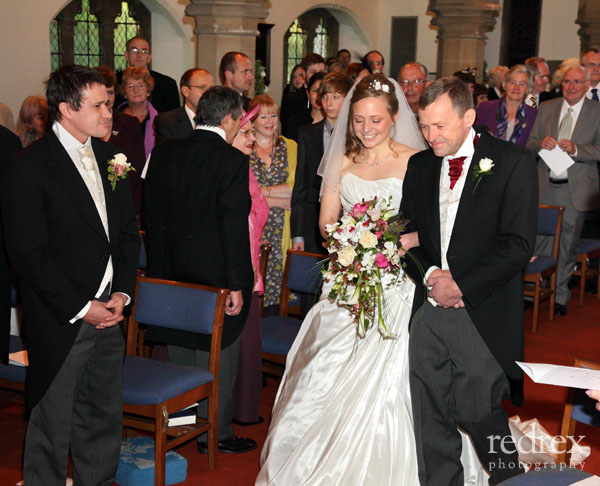 Bride entering church