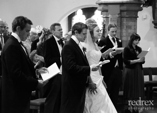 Bride and Groom singing Worship songs in Church