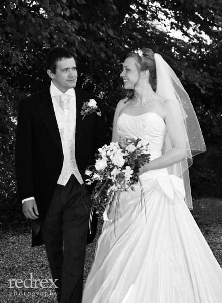 Black and white Wedding photo, at the Grange Country House