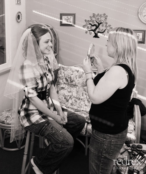 Bride getting ready