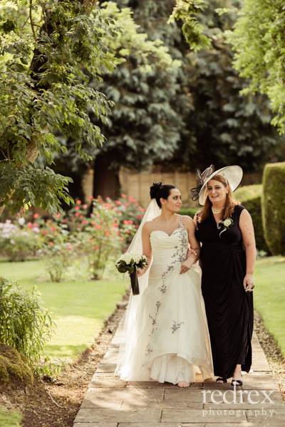 Mother of the Bride & Bride in the Gardens at Banbury, Whately Hall Hotel