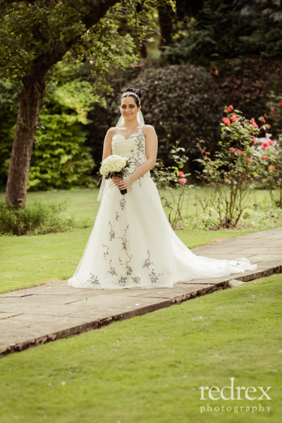 Bride in Gardens at Banbury, Whately Hall Hotel