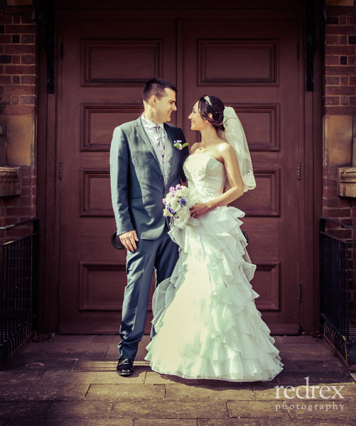 Bride and Groom outside the Kettering registry office